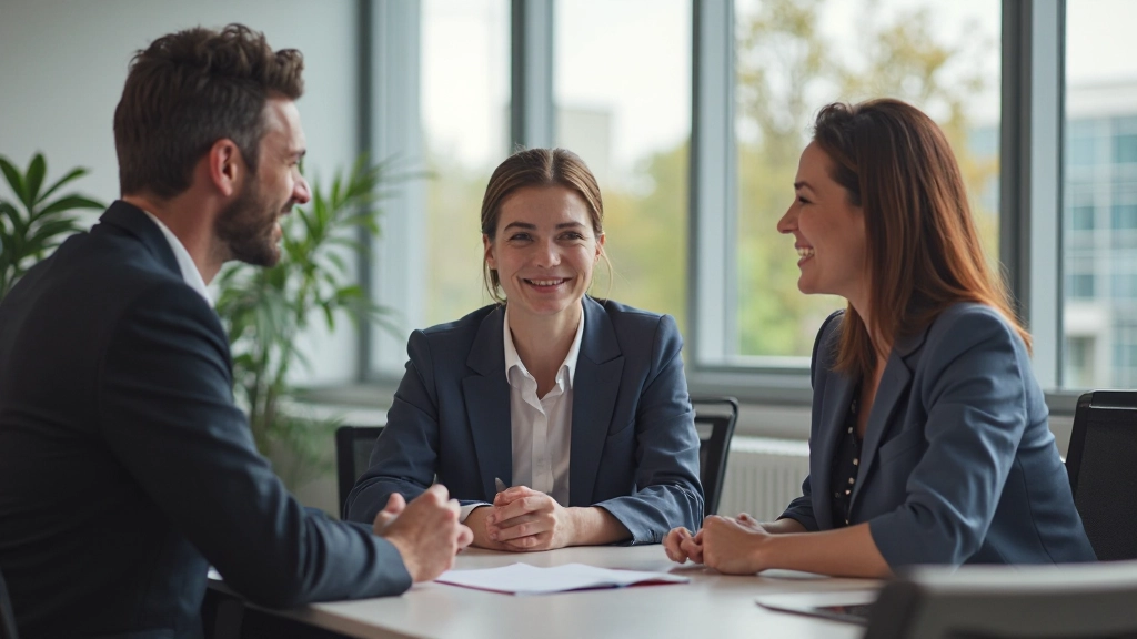 Diverse groep professionals voert aangesprekig gesprek rond tafel in moderne kantooromgeving