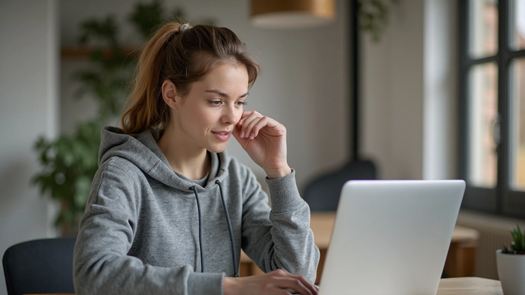 Afbeelding van een student die Nederlands uitspraak oefent met een taalapp op een moderne laptop in een rustige studieruimte