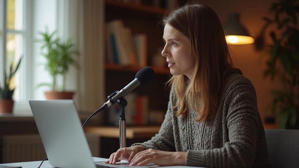 Persoon oefent Nederlandse uitspraak met spraakherkenning software op computer